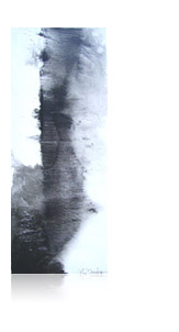 Composition N/B # 8 :: mars 11 :: 50 x 20 :: matières minérales, acrylique, encre de chine sur toile ::